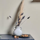 Blue ceramic vase with handles