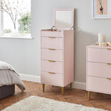 Gloria wardrobe and drawers set -3 drawer chest of drawers - pink - Laura James