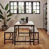 Sheffield dining table set – 4 seater – 2 dining benches - Laura James