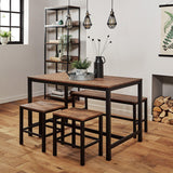 Sheffield dining table set – 4 seater – dining bench and 2 stools - Laura James