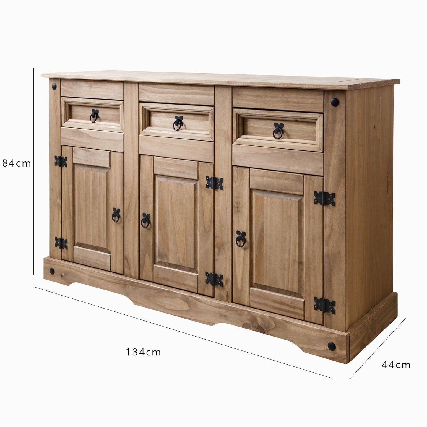 Sideboard - 3 Drawers 3 Doors - Solid Wood - Laura James