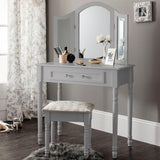 Sienna Dressing Table, Stool & Mirror Set - Grey Painted - In Stock Date - 2nd June 2020 - Laura James