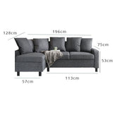 Outlet - Tracy corner sofa - grey linen - Laura James