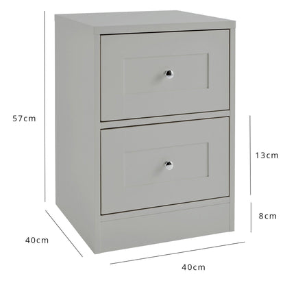 Stevie Shaker Style Bedside Table Grey - Laura James