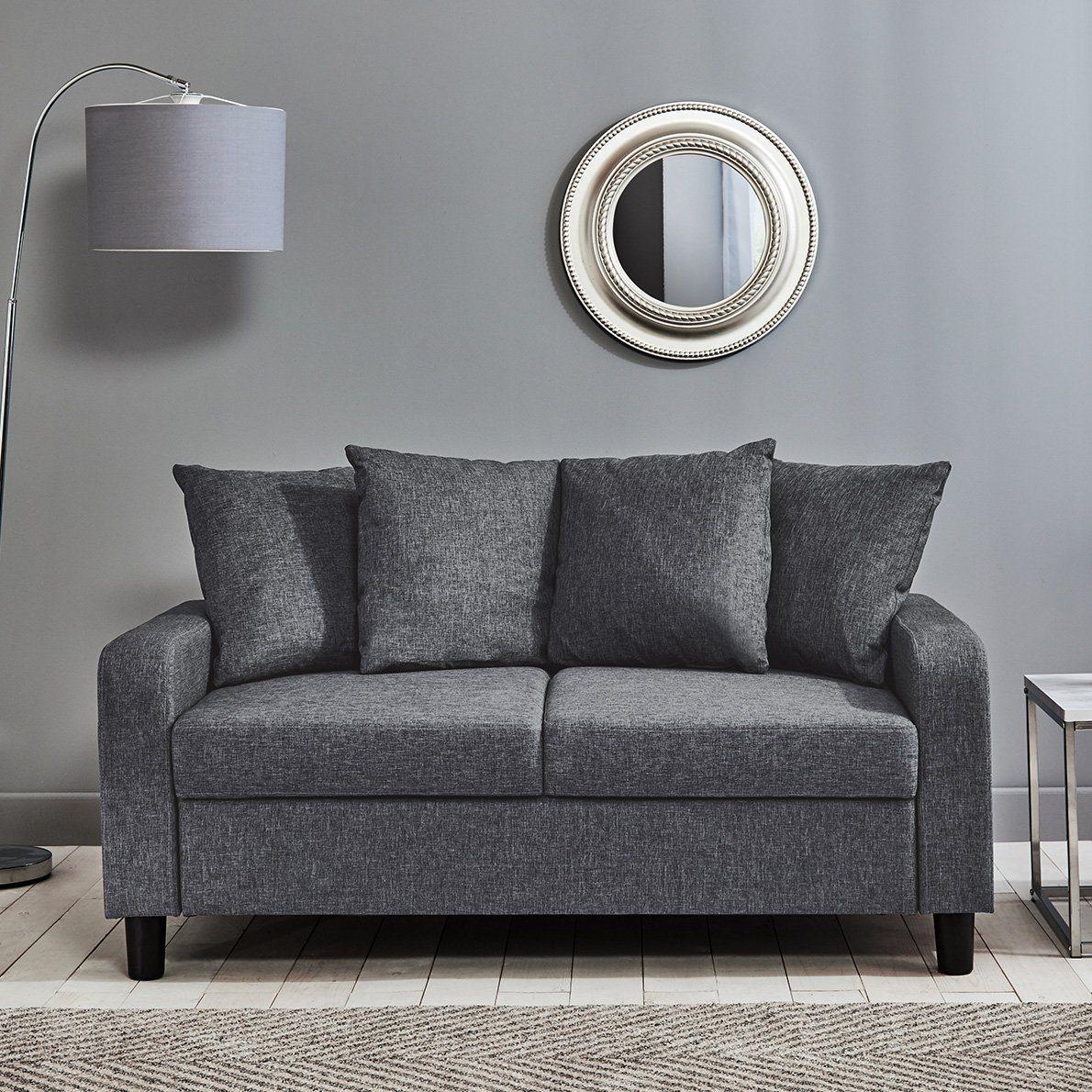 Tracy 2 Seater Sofa Grey Linen Legs