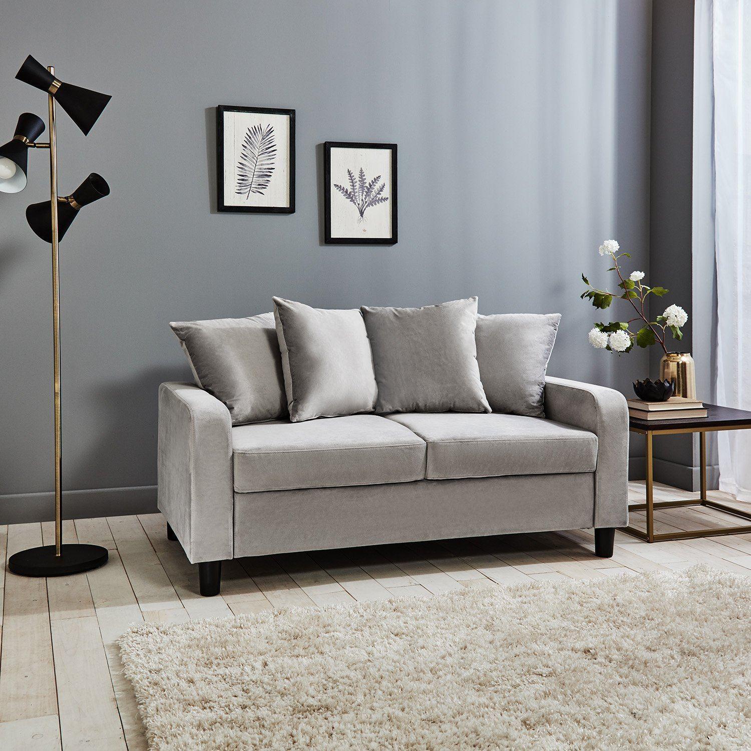 Tracy Seater Sofa Grey Velvet – Laura James