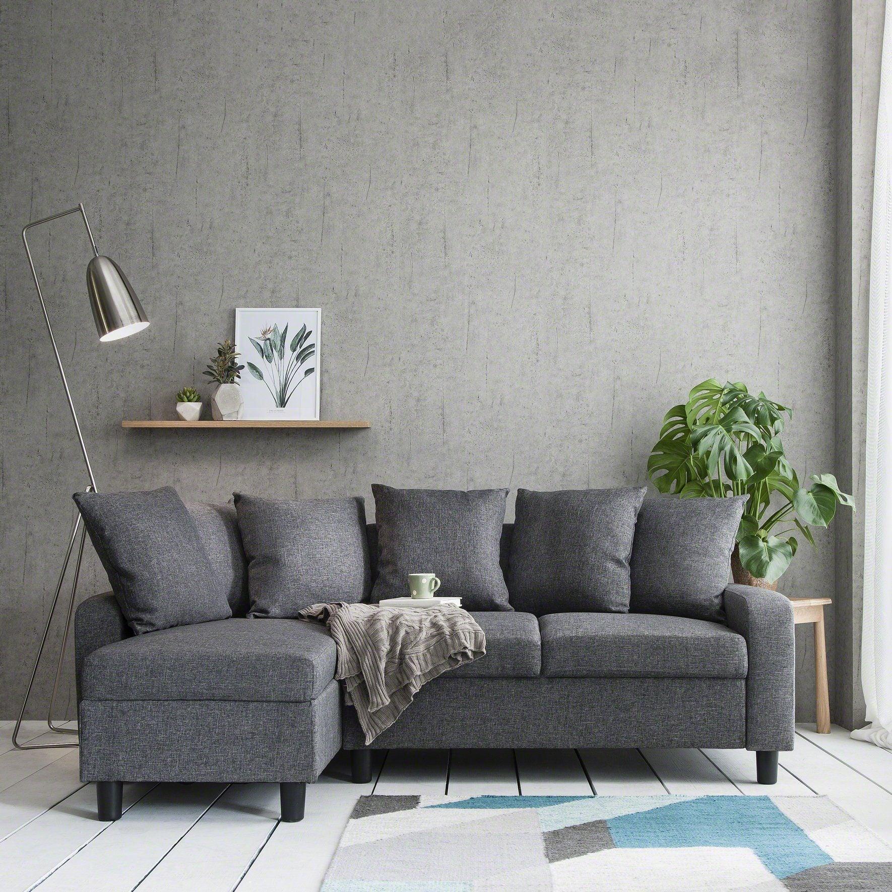 Tracy Corner Sofa Grey Linen Legs