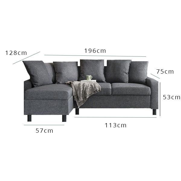 Corner Sofa - Left & Right Side - Grey - Laura James