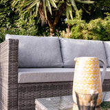 4 Seater Rattan Corner Sofa Set - Grey Weave - Laura James