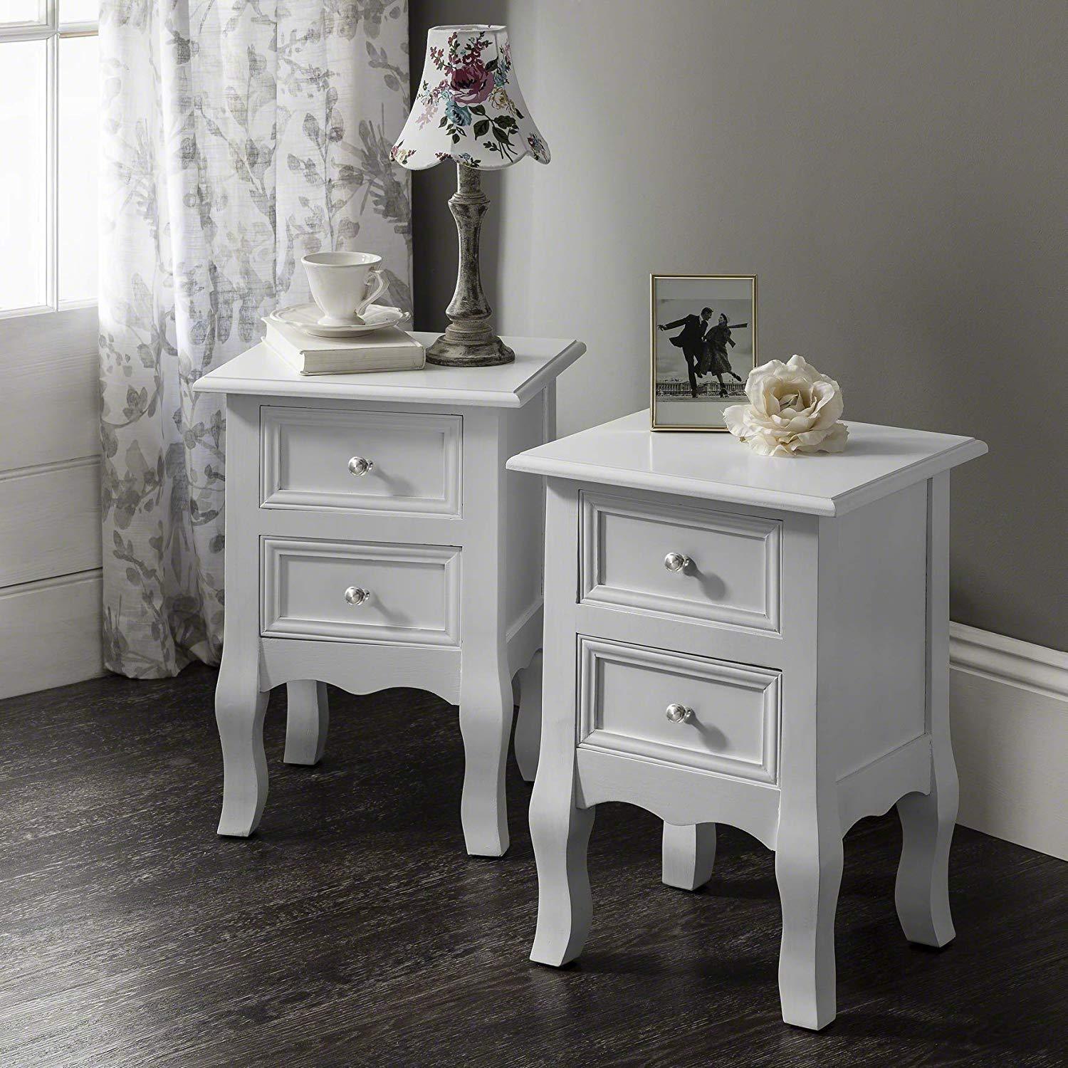 Bette 30cm 2 Drawer Bedside Table Set 2 Ivory