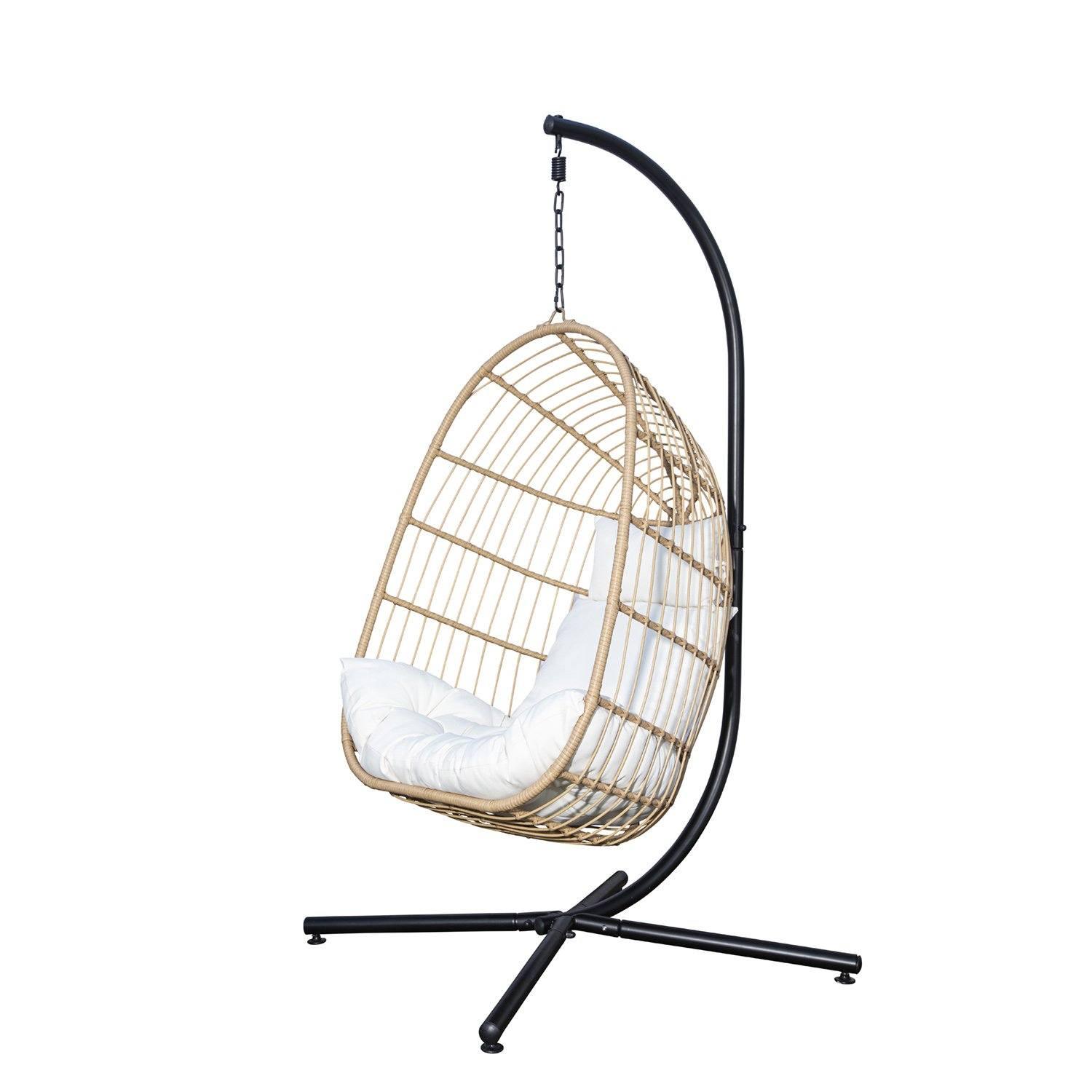 Wick hanging egg chair - natural rattan - Laura James
