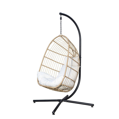 Wick hanging egg chair - natural rattan - Laura James
