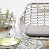 Wick rattan sofa set with grey LED premium parasol - light grey - Laura James
