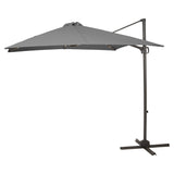Wick rattan sofa set with grey LED premium parasol - light grey - Laura James