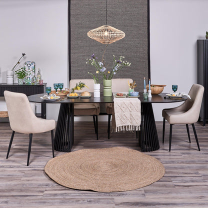 Willow Oval Dining Table Stained Black - Laura James