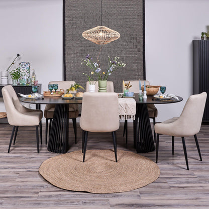 Willow Oval Dining Table Stained Black - Laura James