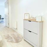 Windsor shoe cabinet - 2 door - grey - Laura James
